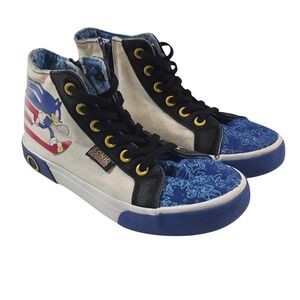 Ground Up Sonic the Hedgehog Boys High Top Shoes 3‎ Blue Canvas Side Zip